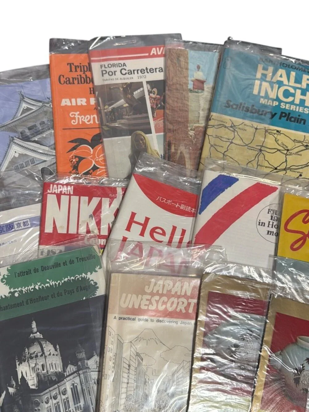 Vtg 19 piece Travel Brochure Map Lot Japan France Korea South Africa Ephemera